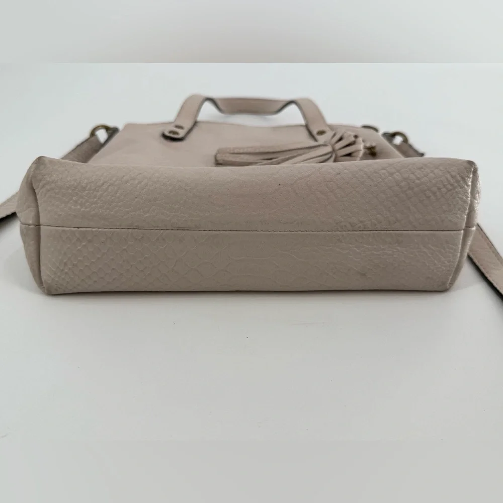 The Sak Ivory Leather Snake Hobo Satchel‎ Tote Crossbody